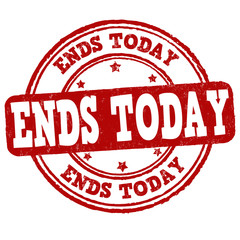 Ends today stamp or sign