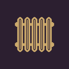 Radiator icon. Heater and heating, heat symbol. Flat design. Stock - Vector illustration