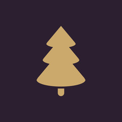 Christmas tree icon. New year and xmas, christmas, winter symbol. Flat design. Stock - Vector illustration