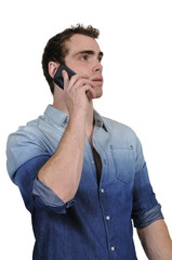 Fototapeta premium Man on a Cell Phone