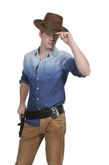 Handsome cowboy man