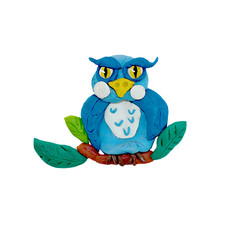 Plasticine  baby animal 3D rendering  sculpture isolated on white
