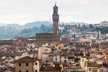 Obraz premium above view of city center with Palazzo Vecchio