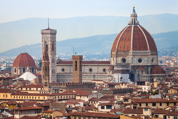 Fototapeta na wymiar above view of Santa maria del fiore in Florence