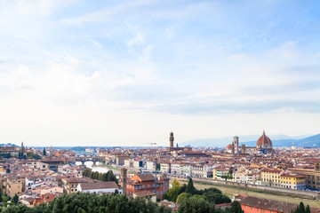 Fototapeta na wymiar blue sky over Florence city