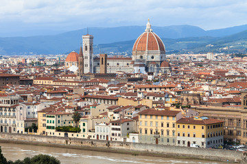 Fototapeta na wymiar skyline of Florence city with Cathedral