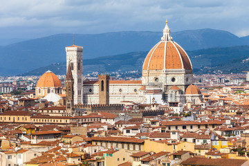 Fototapeta na wymiar above view of Florence city with Cathedral