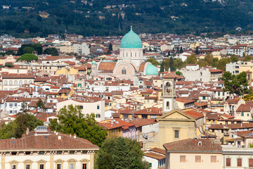Fototapeta na wymiar view of Florence city with Great Synagogue