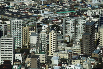 aerial view of Shinjuku district modern architecture,Tokyo, Japan