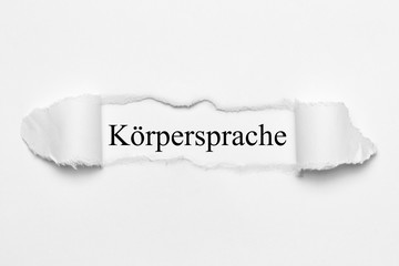 Körpersprache auf weißen gerissenen Papier