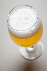 Light beer on gray