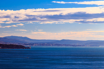 The gulf of trieste in a windy day