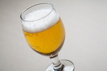 Light beer on gray