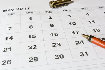 Analysis of a calendar May