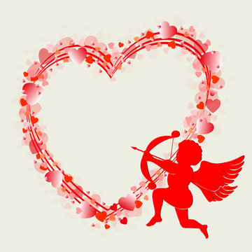 heart design with Cupid