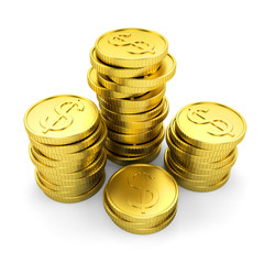 gold dollar coins 3d