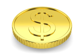 gold dollar coin 3d