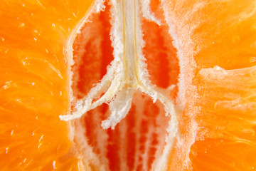 Macro texture of sliced mandarin/citrus background