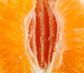 Macro texture of sliced mandarin/citrus background