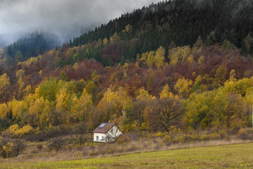 Mountains near Walbrzych in autumn