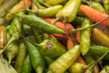 green chili peppers closeup
