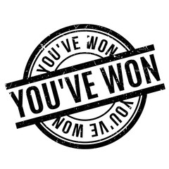 You've Won rubber stamp