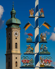 münchen viktualienmarkt maibaum bavaria bayern oktoberfest