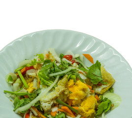 Spicy salad with eggs
