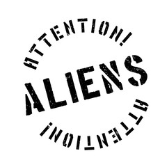 Aliens rubber stamp