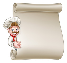 Cartoon Chef Menu Scroll