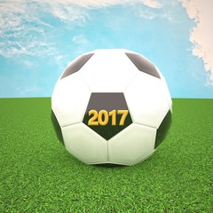 Obraz premium Soccer ball with 2017 year