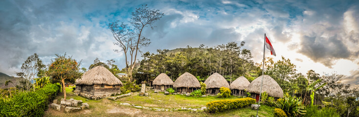 Row of straw houses