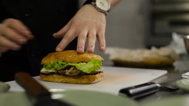 Chef making a sandwich