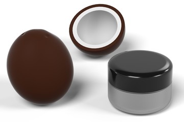 3d render of coconut oil
