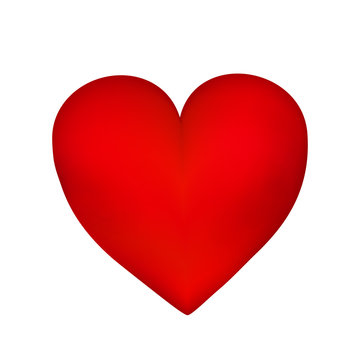 Red heart isolated on white background . Vector illustration