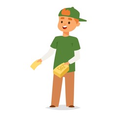 Promo boy vector character.