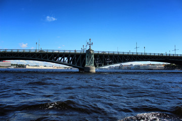 Palace Bridge day in St. Petersburg, Russia