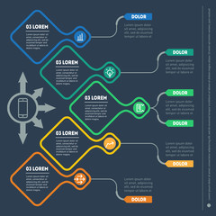 Fototapeta premium Vector infographic of technology or education process. Part of t