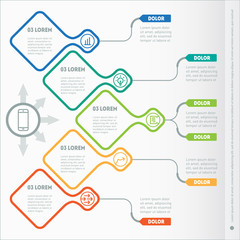 Vector infographic of technology or education process. Part of t