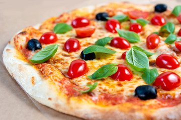 tasty pizza on a the table