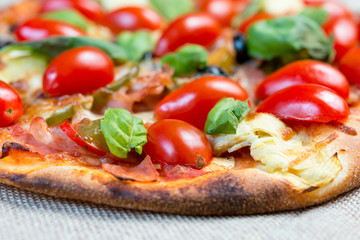 tasty pizza on a the table
