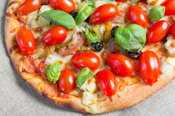 tasty pizza on a the table