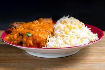 Handmade Indian curry chicken rice