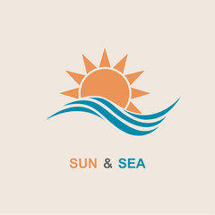 abstract design of sun and sea icon