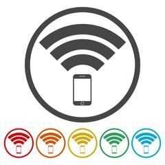 Signal symbol,Wireless, wifi icons set 