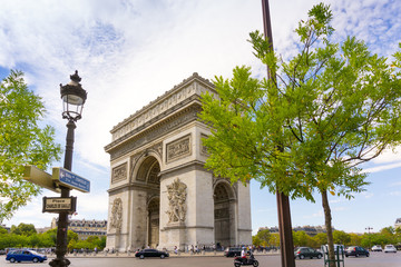 PARIS, FRANCE - August 28, 2016 : Arc de triomphe in Paris, one