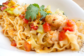 tasty pasta-Italian meat sauce pasta on the table