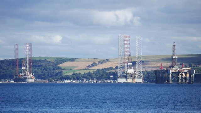 Semi Submersible Oil Rig at Cromarty Firth in Invergordon, Scotland 
