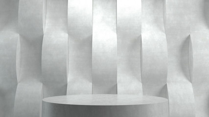 Empty podium on wave pattern background. 3D rendering.
