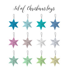 Obraz premium Set of Christmas toys in a Scandinavian style. Different colors.